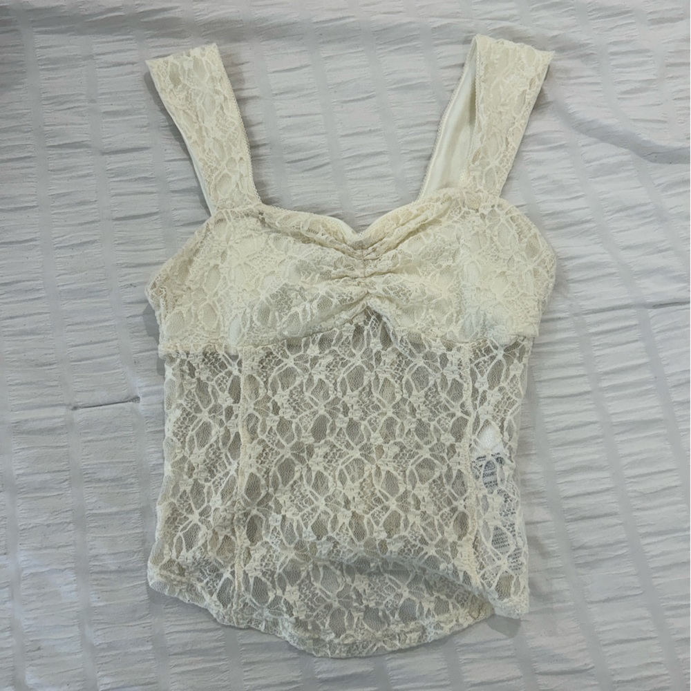 Urban Outfitters Lace Tank Top - Cream
